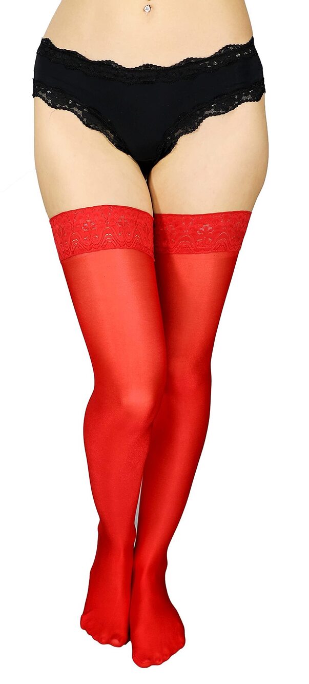 8507 Oil Shine Tall Garter Stockings and Tall Thigh Highs Garter Belts Not